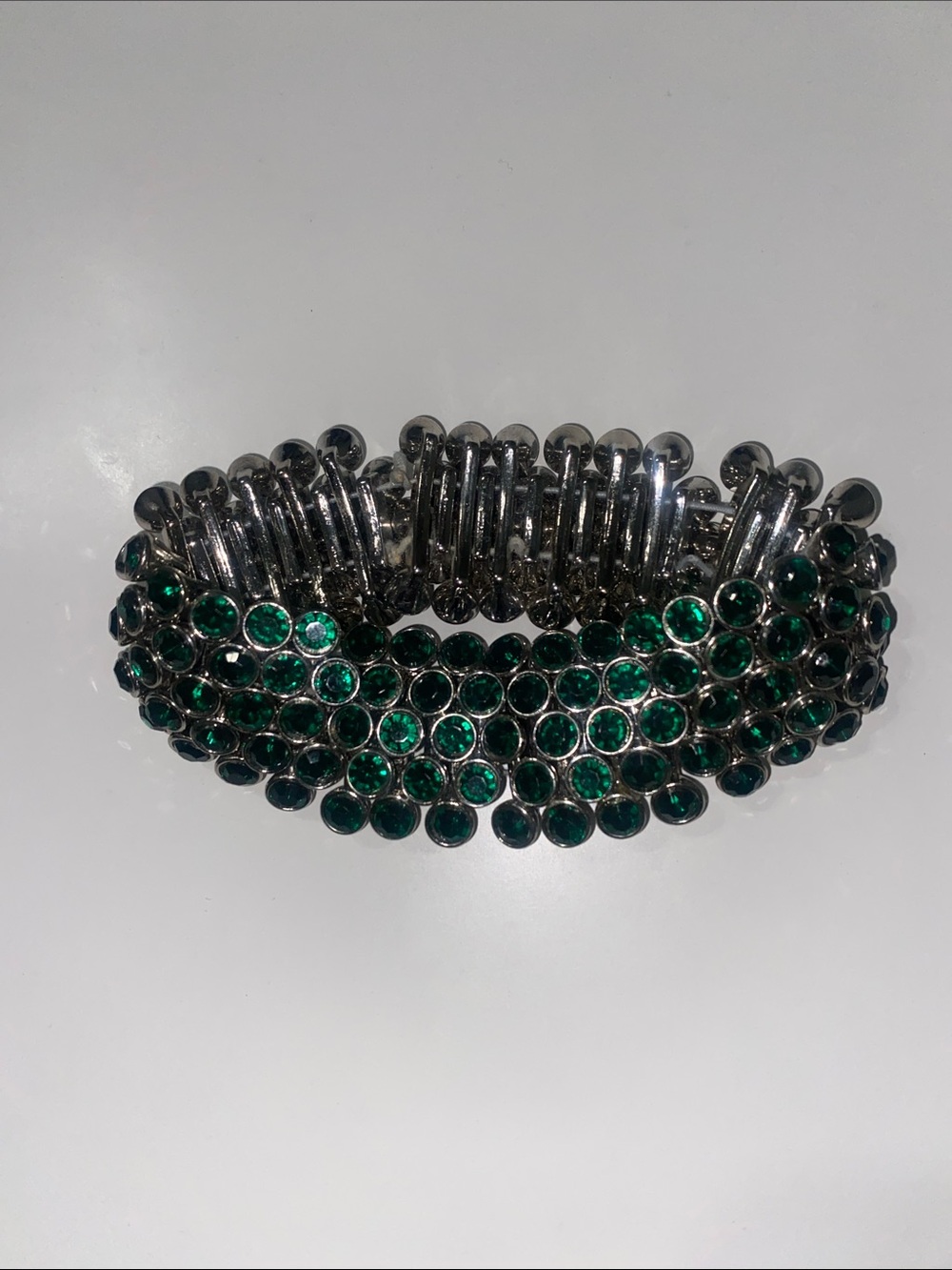 Large Green Crystal Stretch Bracelet - Women Jewelry